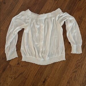 White House Black Market Off-Shoulder White Sweater